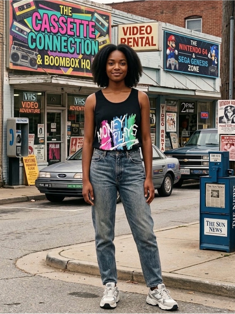 Vintage 90s "Money Plays" Graphic Tank Top